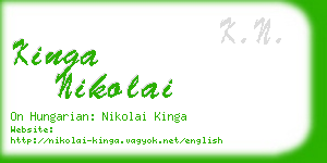 kinga nikolai business card